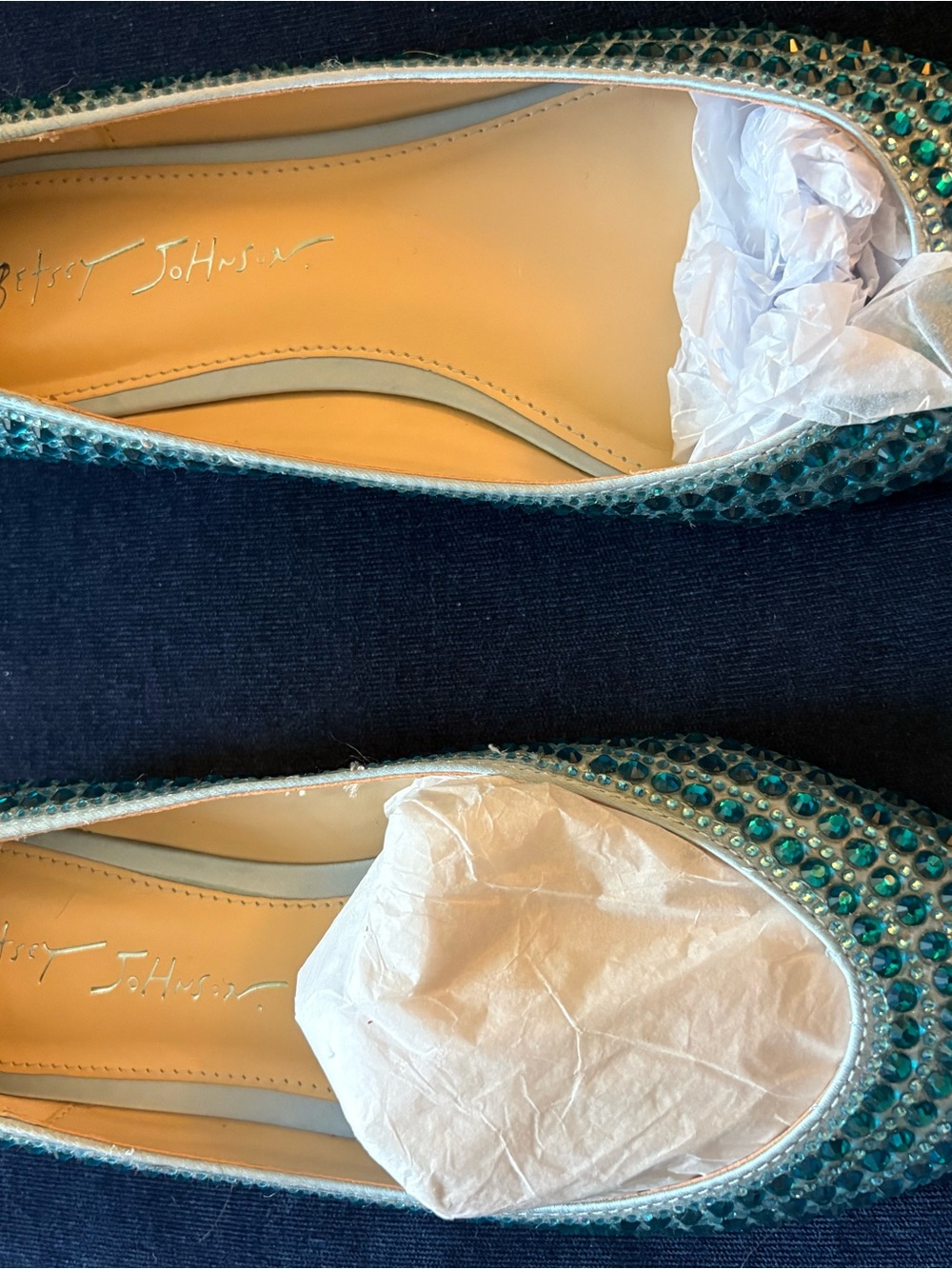 Betsey Johnson Light Blue Leather Ballet Flats